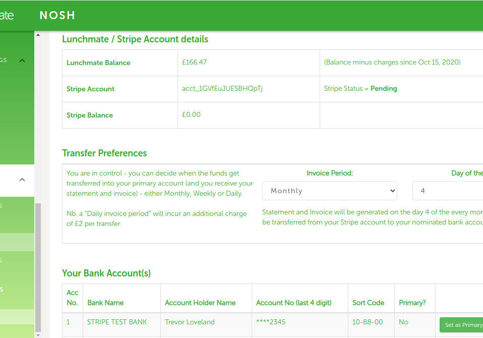 Control panel accounts